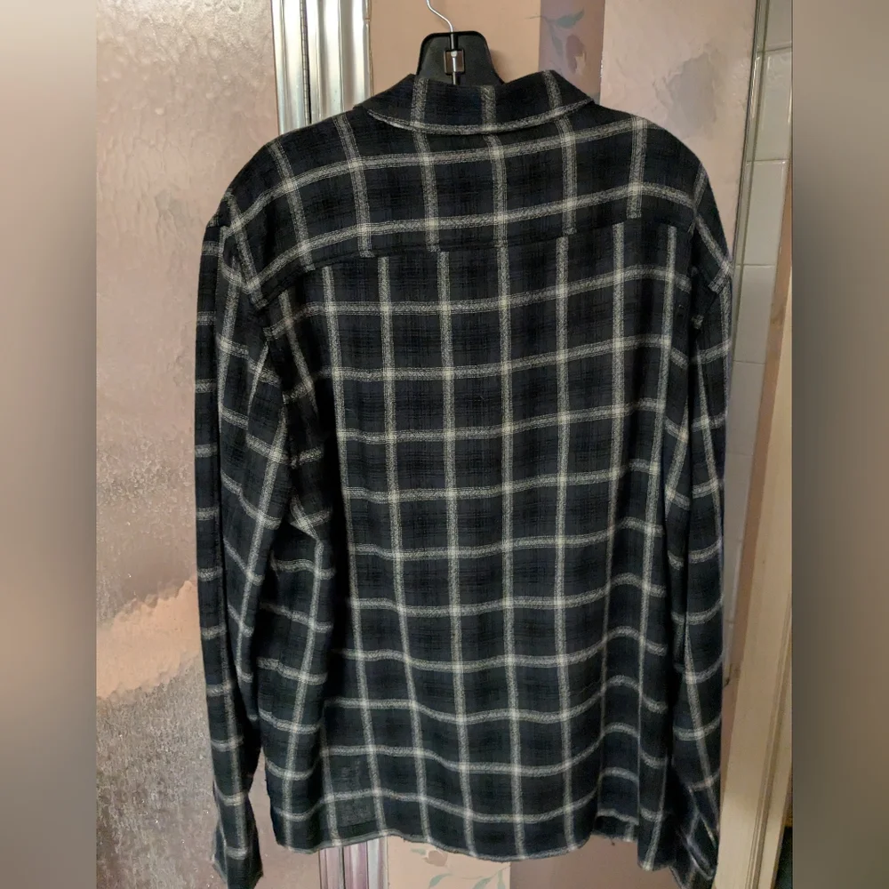 All Saints Black and White Plaid Wool Plaid Men's Jacket XL Extra Large Honshu